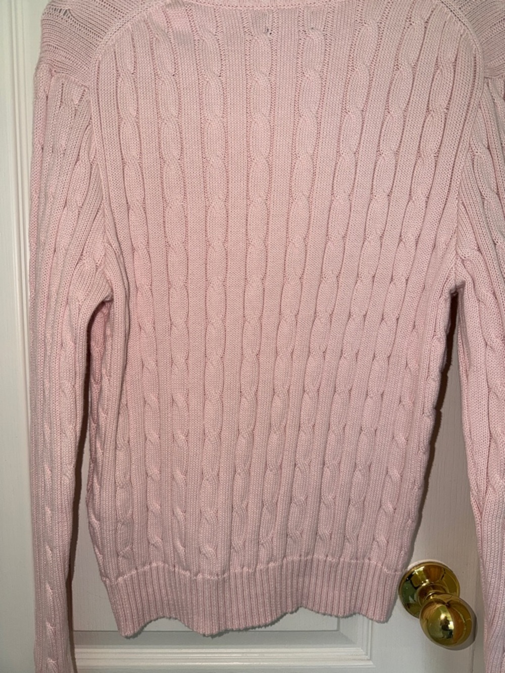 Polo by Ralph Lauren Light Pink Cable Knit Crewneck Sweater - Picture 3 of 3